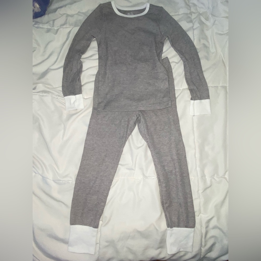 Fruit of the Loom Kid’s PJ Set, Gray & White